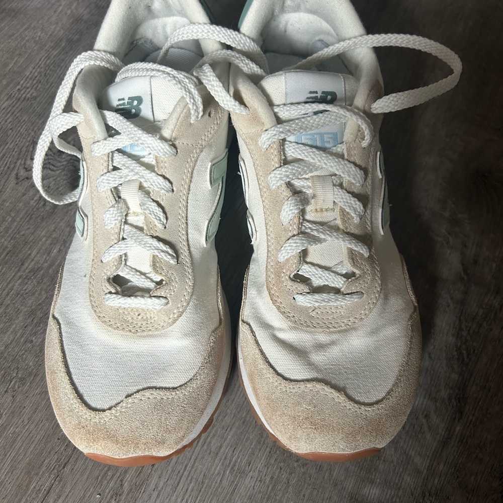 New Balance Cream and Sage Green Casual Sneakers - Picture 2 of 9